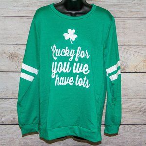 Spadehill St. Patrick's Day Long Sleeves Men's Tshirt Lucky Clover - M